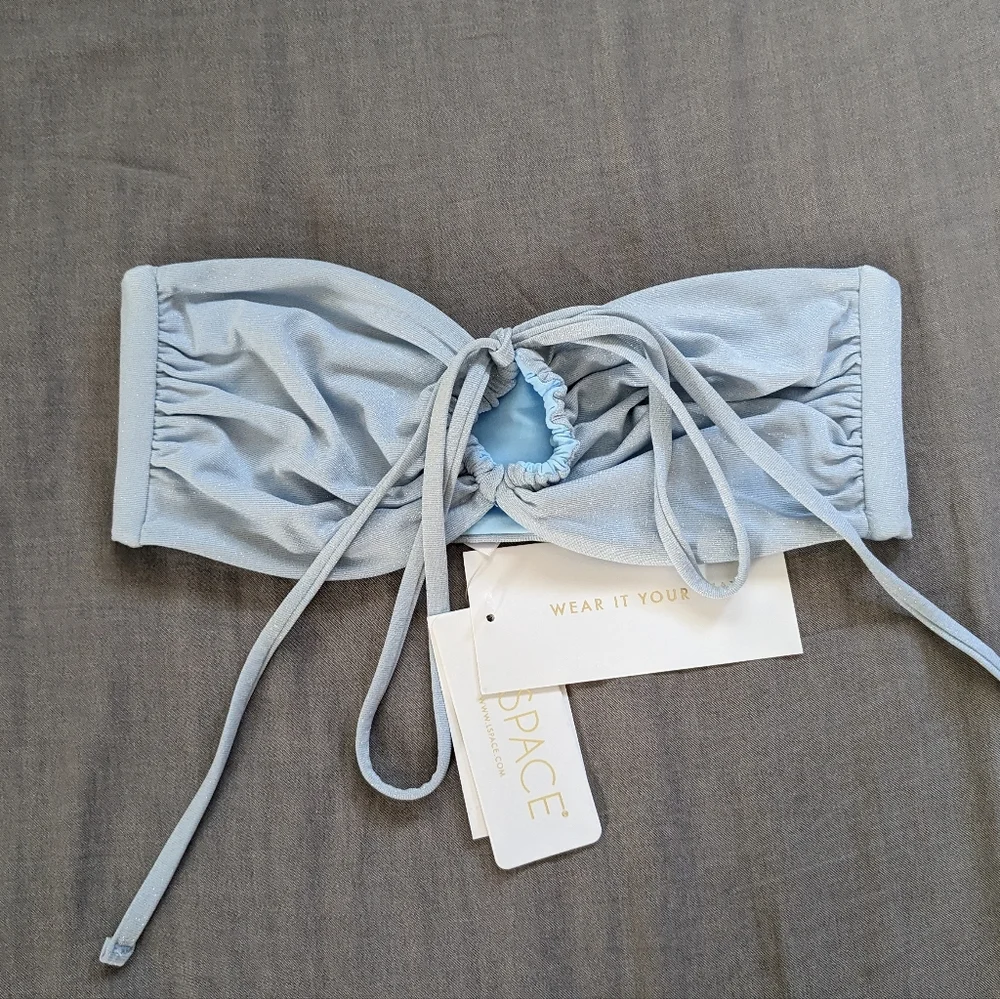 L*Space Shimmer Dawn Cabana Bikini Set Blue